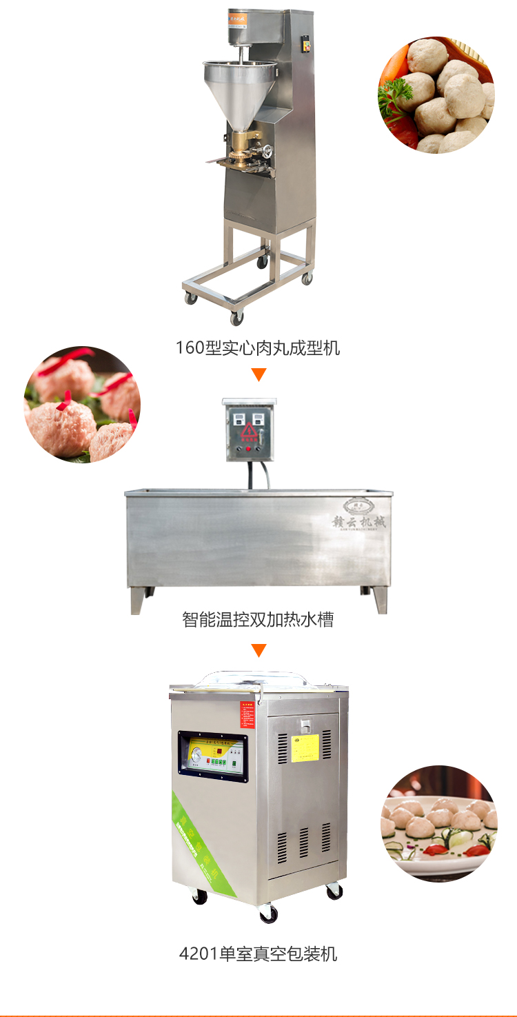 作坊式加工魚丸肉丸機器廠家直銷成套流水線生產(chǎn)丸子機(圖5)
