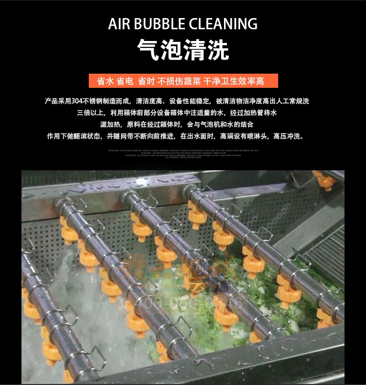 商用全自動(dòng)氣泡清洗機 果蔬凈菜加工設備流水線(xiàn)(圖4)