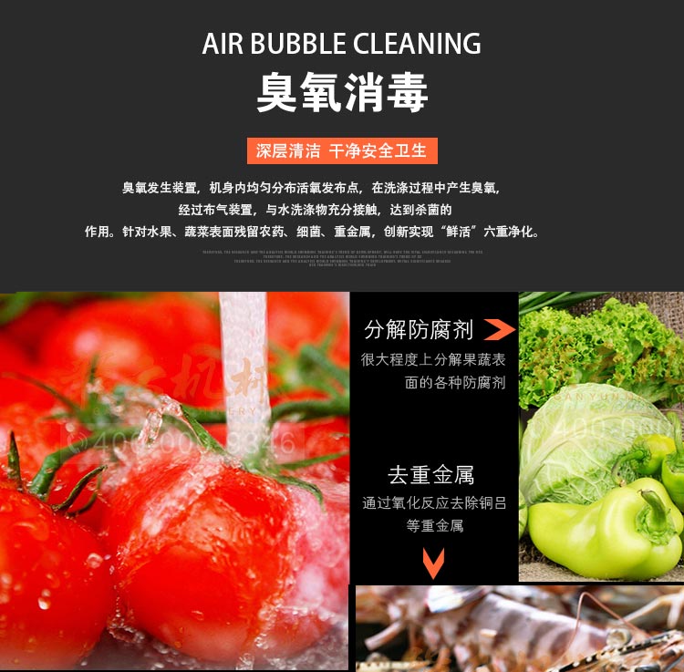 商用全自動(dòng)氣泡清洗機 果蔬凈菜加工設備流水線(xiàn)(圖5)